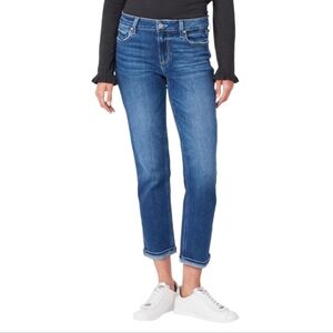 PAIGE Medium Wash Cropped Ankle Jeans